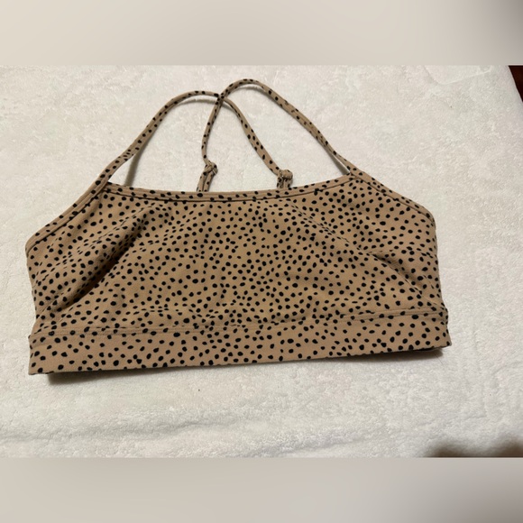 Abercrombie & Fitch Tops - Abercrombie & Fitch Tan Polka Dot Sports Bra